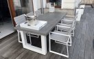 Biały stół aluminiowy z blatem ceramicznym 240x100 cm STELVIO