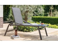 Aluminiowy leżak z siedziskiem z tekstyliny MOJITO ciemnoszary