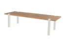Biały stół ogrodowy aluminiowo-teakowy 280x100 ESMEE Hartman