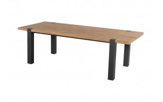 Grafitowy stół ogrodowy aluminiowo-teakowy 220x100 ESMEE Hartman
