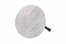 Okrągły stół noga żeliwna czarna blat marmur biały MARBLE
