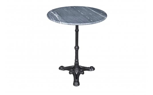 Okrągły stół noga żeliwna czarna blat marmur szary MARBLE