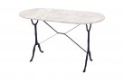 Stół do kawiarni 120x60 cm noga czarna marmur biały MARBLE