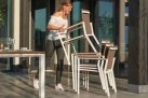 4-6 osobowy komplet obiadowy CONCEPT Life Teak aluminiowy biał
