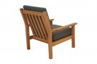 Fotel z drewna teak z bezowymi poduszkami LOUNG