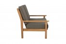 Sofa 2-osobowa z drewna teak z bezowymi poduszkami LOUNG