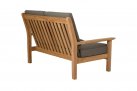Sofa 2-osobowa z drewna teak z bezowymi poduszkami LOUNG