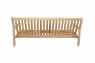 Sofa 3-osobowa z drewna teak z bezowymi poduszkami LOUNG