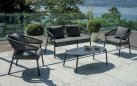 CAP-FERRAT zestaw wypoczynkowy ogrodowy aluminium grafitowy lina gres 