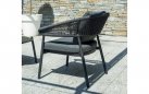 CAP-FERRAT zestaw wypoczynkowy ogrodowy aluminium grafitowy lina gres 