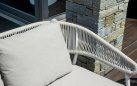 CAP-FERRAT zestaw wypoczynkowy ogrodowy aluminium lina gres biały