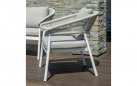 CAP-FERRAT zestaw wypoczynkowy ogrodowy aluminium lina gres biały