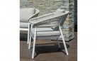CAP-FERRAT zestaw wypoczynkowy ogrodowy aluminium lina gres biały