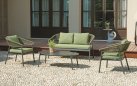 CAP-FERRAT zestaw wypoczynkowy ogrodowy aluminium oliwkowy lina gres 