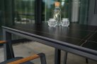 Stół 180x90 aluminoiwy grafit z brązowym blatem ceramicznym MONTE NEGRO