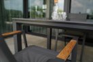 Stół 180x90 aluminoiwy grafit z brązowym blatem ceramicznym MONTE NEGRO