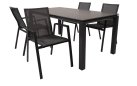 Stół 180x90 aluminoiwy grafit z blatem ceramicznym MONTE NEGRO