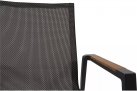 Aluminiowe krzesło ogrodowe stołowe grafitowe sztaplowane TARRAGONA Teak