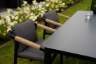 Komplet stołowy na taras ciemnoszary aluminium RIMINI 4 krzesła