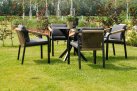 Komplet stołowy ogrodowy ⌀90 cm i 4 fotele Rimini
