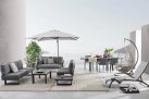 Parasol obrotowy aluminiowy antracyt poszycie jasnoszare INES 3x4 