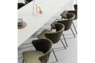 Rozkładany stół ogrodowy aluminiowy biały OTAVIO blat ceramiczny krzesła Harlow