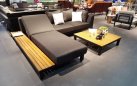 Aluminiowy grafitowy narożnik nowoczesny z elementami teak POLO PRO Higold