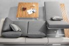 Aluminiowy biały narożnik nowoczesny z elementami teak POLO PRO Higold