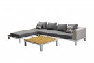 Aluminiowy biały narożnik nowoczesny z elementami teak POLO PRO Higold