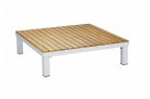 Aluminiowy biały narożnik nowoczesny z elementami teak POLO PRO Higold