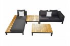 Aluminiowy grafitowy narożnik nowoczesny z elementami teak POLO PRO Higold