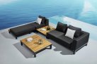 Aluminiowy grafitowy narożnik nowoczesny z elementami teak POLO PRO Higold