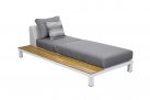 Aluminiowy biały narożnik nowoczesny z elementami teak POLO PRO Higold