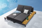 Aluminiowy grafitowy narożnik nowoczesny z elementami teak POLO PRO Higold