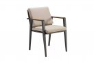 Komplet stołowy dla 4 osób antracytowy aluminiowy teak EMOTI Dining Small