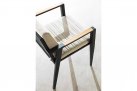 Komplet stołowy dla 4 osób antracytowy aluminiowy teak EMOTI Dining Small