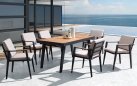 Komplet stołowy dla 6 osób grafitowy aluminiowy teak EMOTI Dining 