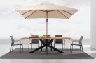 Parasol obrotowy 3D z nogą boczną alu drewno / poszycie beż 3x4 ORION bizzotto