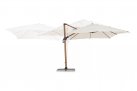 Parasol obrotowy 3D z nogą boczną alu drewno / poszycie beż 3x4 ORION bizzotto