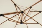 Parasol obrotowy 3D z nogą boczną alu drewno / poszycie beż 3x4 ORION bizzotto