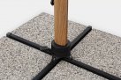 Parasol obrotowy 3D z nogą boczną alu drewno / poszycie beż 3x4 ORION bizzotto
