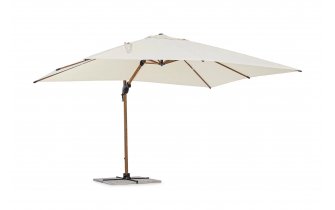 Parasol obrotowy 3D z nogą boczną alu drewno / poszycie beż 3x4 ORION bizzotto