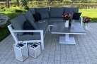 Narożnik Timber 222x222 aluminiowy biały poduszki Mist Grey Soltex