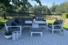 Narożnik Timber 222x222 aluminiowy biały poduszki Mist Grey Soltex