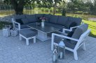 Narożnik Timber 222x222 aluminiowy biały poduszki Mist Grey Soltex