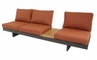 Narożnik modułowy BARBADOS aluminiowy grafitowy / elementy teak / poduszki czerwone Olefin
