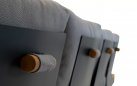 Narożnik modułowy BARBADOS aluminiowy grafitowy / elementy teak / poduszki szare Olefin