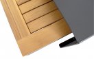 Narożnik modułowy BARBADOS aluminiowy grafitowy / elementy teak / poduszki szare Olefin