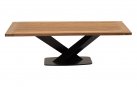 Stół obiadowy TARANTO srostokątny 240x100 cm nogi czarne blat teak recykling