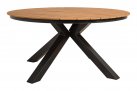 Okrągły stół ogrodowy aluminiowy antracyt blat kompozyt teak d120 AREZZO